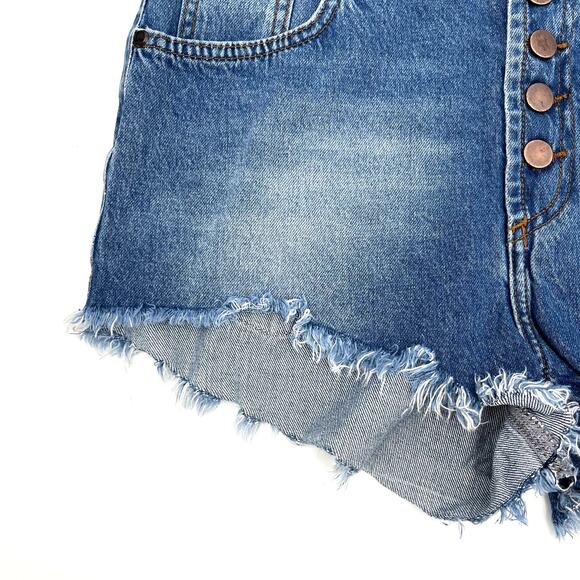 One Teaspoon Outlaws Shorts Size 26‎ Cutoff 100% Cotton Denim Light Blue Wash - Picture 5 of 15